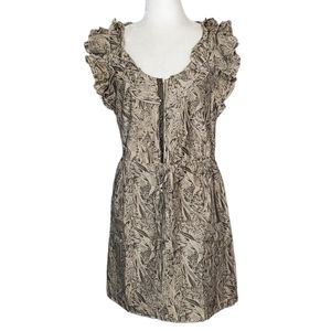 Banana Republic floral Print Ruffle V-neck Dress Size 4